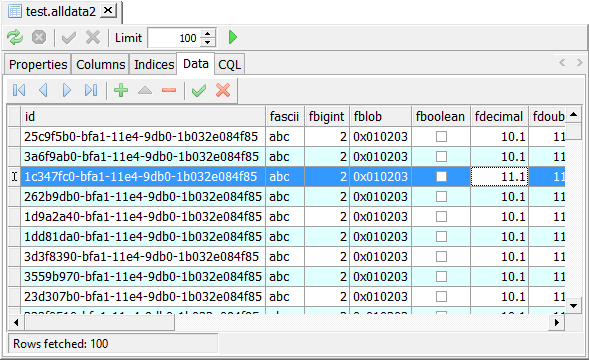 Data Viewer - editing table's data in grid mode